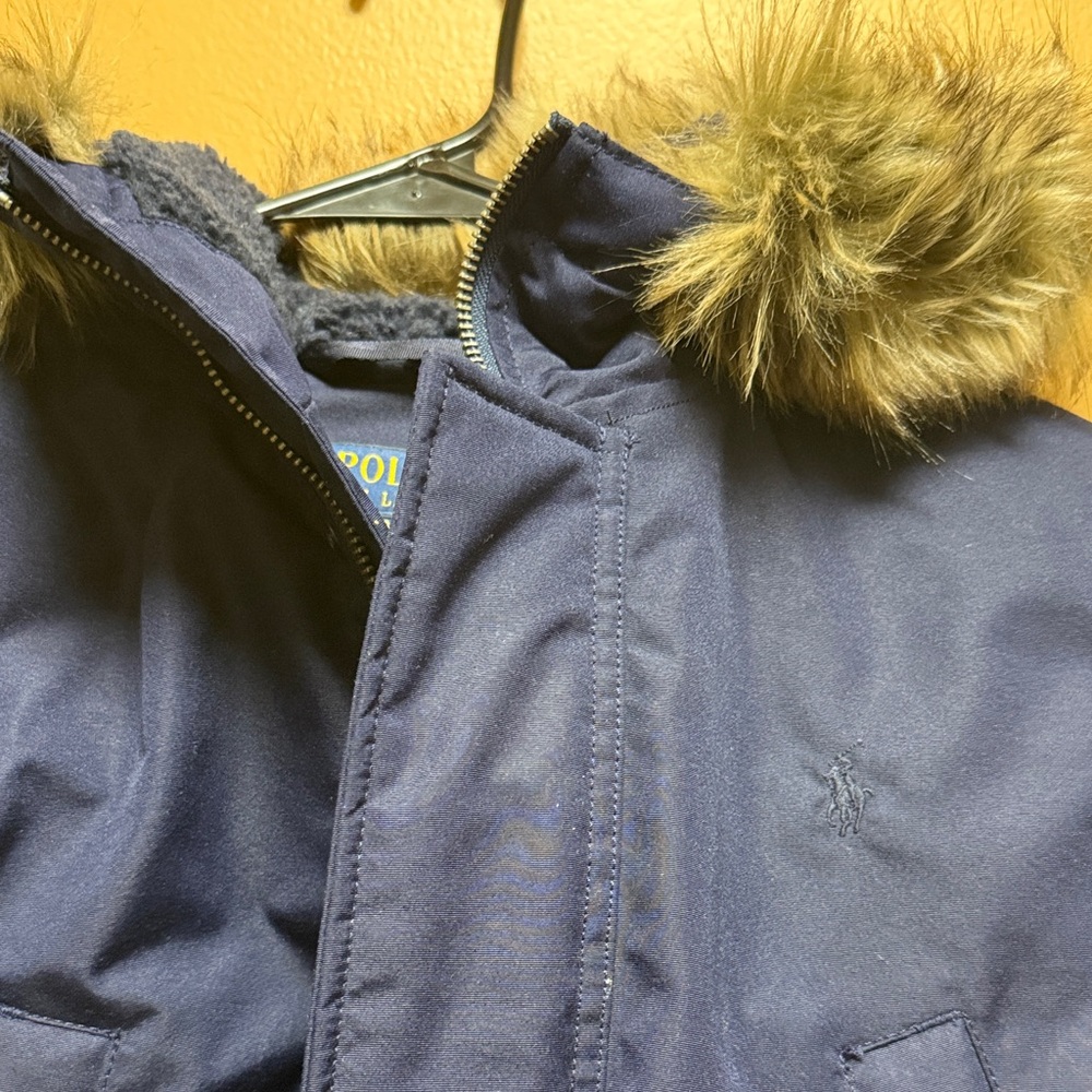 Polo by Ralph Lauren Kids Dark Blue Puffer with Faux Fur